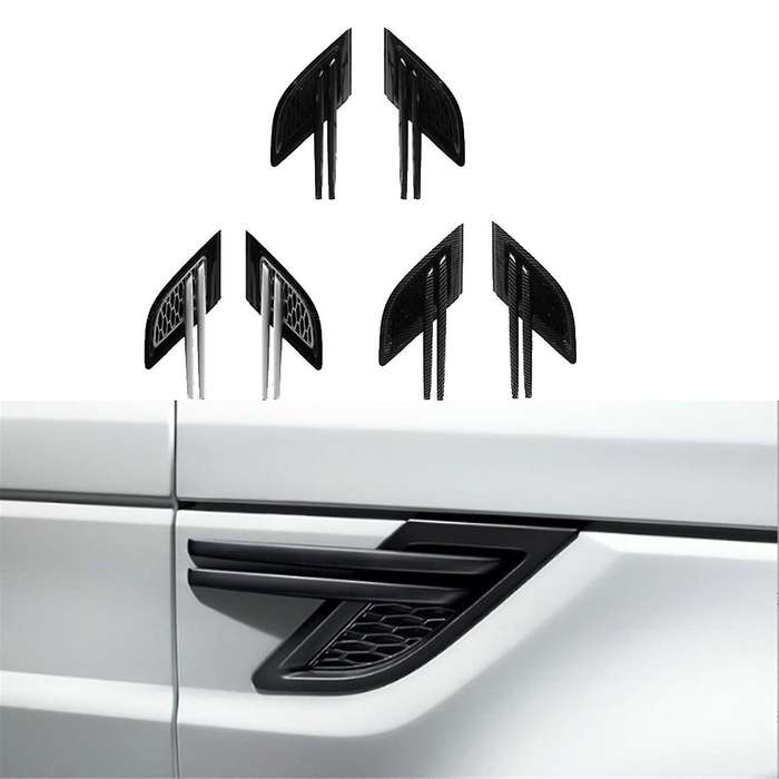 1pair Black+silver Side Air Flow Vent Grille Grill Side Grilles Grid for Range Sport 2014-2017