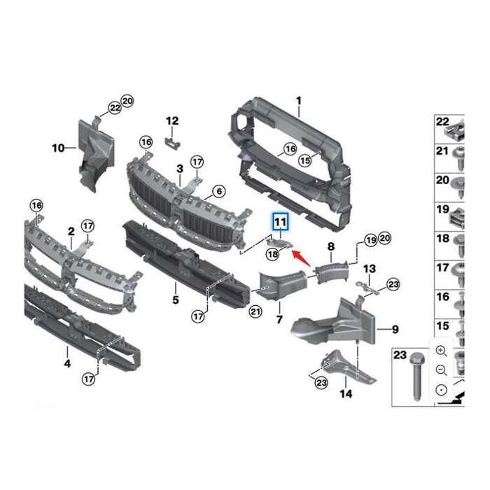 1Pair Car Air Duct Bracket Mount Kit 51647434061 51647434062 for 2 3 4 Series G20 G21 G28 G22 G23 G