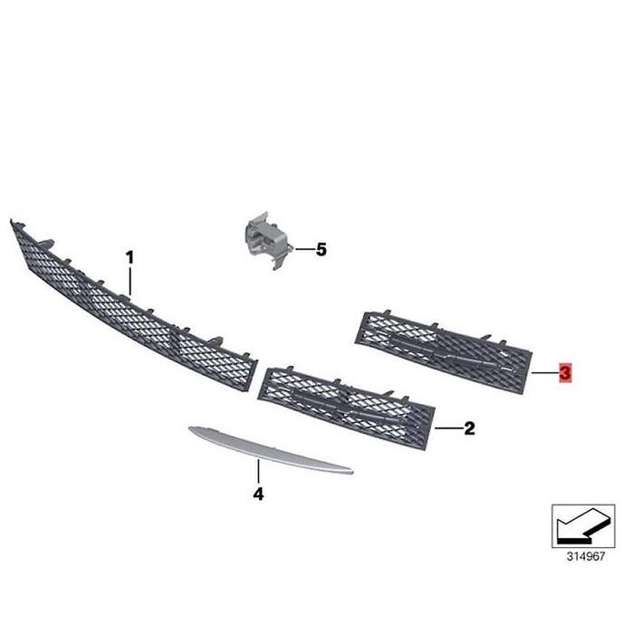 1pair Car Bumper Decorative Strip(lh+rh)for 5 Series F10 F11 Fog Light Frame Trim 51117331769 511173