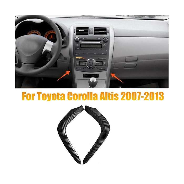 1pair Car Dash A/c Air Vents Trim Strips for Altis 2007-2013 Abs Carbon Fibre Consoles Outlets Lower