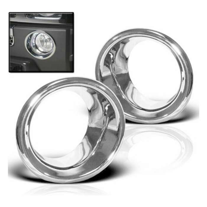 1pair Car Front Bumper Chrome Fog Lamp Trim Rings Cover for H3 2006-2010 Fog Light Bezel Exterior De