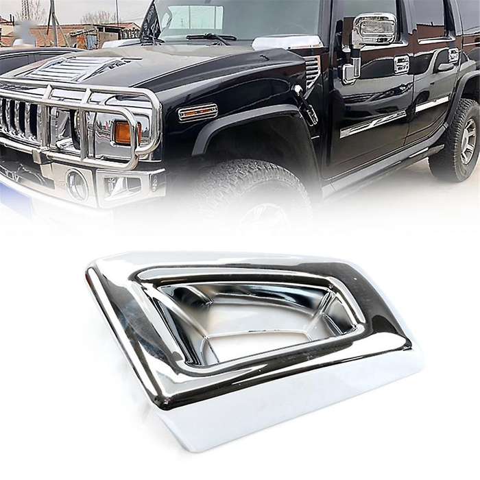 1pair Car Front Bumper Corner Cover Trim Chrome for H2 Suv 2003-2009 Grill Racing End Cap Decorativ