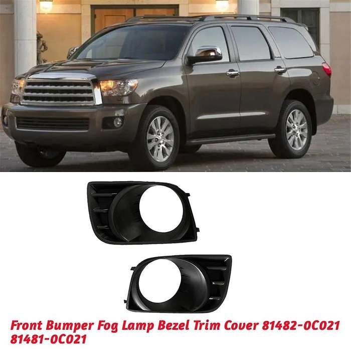 1pair Car Front Bumper Fog Lamp Bezel Trim Cover 81482-0c021 81481-0c021 for Sequoia 2008-2016 Fog L