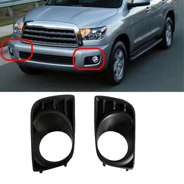 1pair Car Front Bumper Fog Lamp Bezel Trim Cover 81482-0c021 81481-0c021 for Sequoia 2008-2016 Fog L