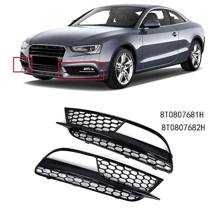 1Pair Car Front Bumper Fog Light Grille Cover Front Bumper Lower Grid for A5 2012-2015 8T0807681H 8