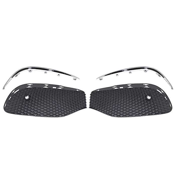 1pair Car Front Bumper Fog Light Grille Fog Lamp Grill Cover with Chrome Strip for E Class W213 201