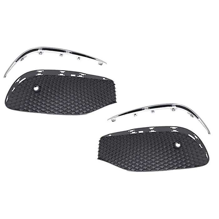 1pair Car Front Bumper Fog Light Grille Fog Lamp Grill Cover with Chrome Strip for E Class W213 201