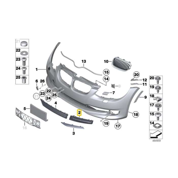 1pair Car Front Bumper Lower Grille Trim Covers for 3 Series E92 E93 2006-2013 51117227924 511172279