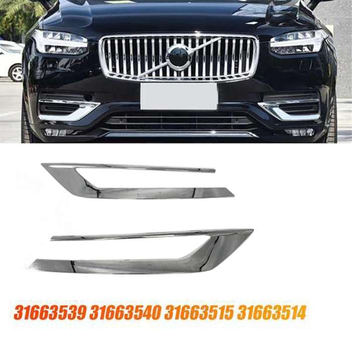 1Pair Car Front Lower Bumper Chrome Trim Strip Cover 31663515 31663514 for XC90 2019-2022 31663539