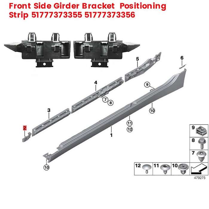 1Pair Car Front Side Beam Bracket 51777373355 51777373356 for F52 118i 120i 125i 2017-2022 Girder P