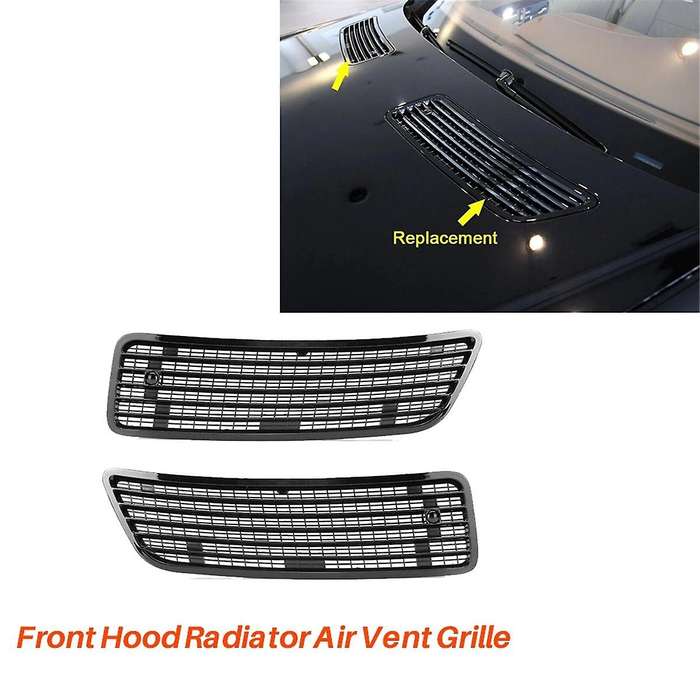 1Pair Car Hood Upper Vent Grille Trim Cover Glossy Black for W221 W251 2007-2013 A2218800205 A22188
