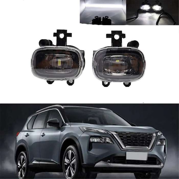 1pair Car Lens Led Fog Lights Assembly for Rogue Juke Kicks 2021-2023 Front Daytime Running White Li