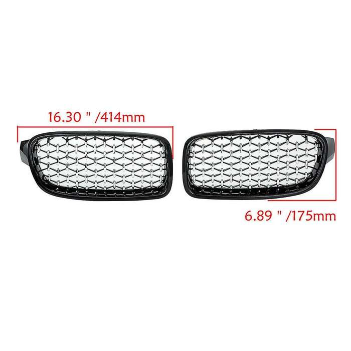 1Pair Car Mesh Front Bumper Kidney Grille Grill Fit for F30/31 2012-2017 51137260497 51137260498 Bla