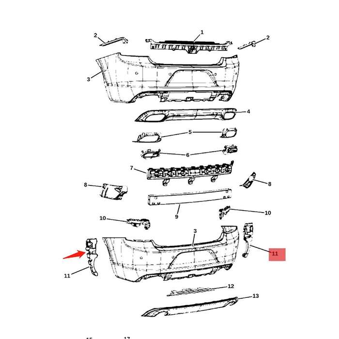 1pair Car Rear Bumper Fascia Support Bracket 68231348ad 68231349ad for Charger 15-21 68231348ae 682