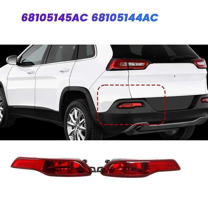 1Pair Car Rear Bumper Reflector 68105145AC 68105144AC for 2014-2018 Rear Fog Light Reflector Lamp