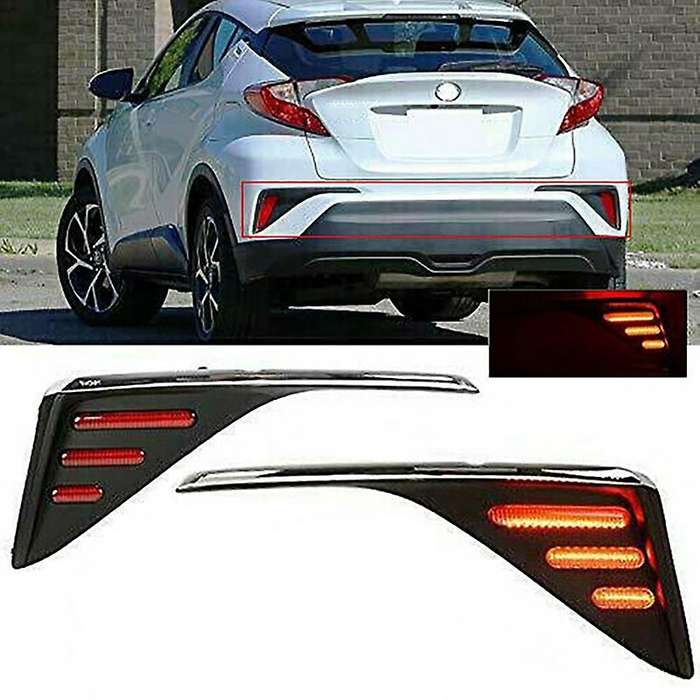1Pair Car Rear Bumper Reflector Brake Light Lamp for C- 2016-2018