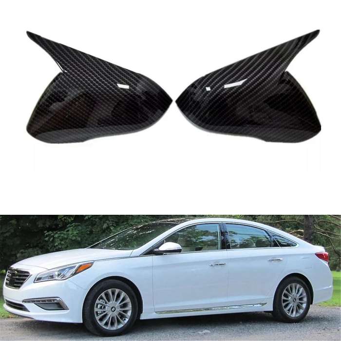 1Pair Car Rearview Mirror Cover Ox Horn Side Mirror Shell for 2015-2019 Reverse Caps Trim Housing