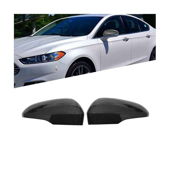 1Pair Car Rearview Mirror Cover Trim for Mondeo 2013-2021 US Version Side Wing Mirror Caps ABS Carb