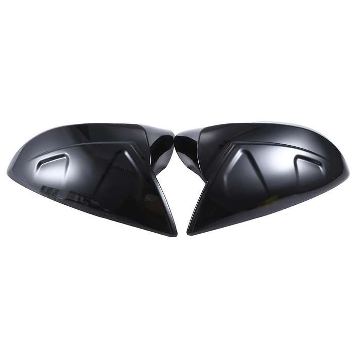 1Pair Car Snap Clip Gloss Black Cow Horn Rear View Mirror Housing Reversing Mirror Housing(LH+RH) f