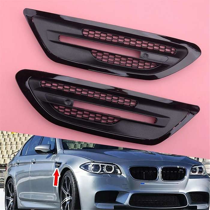 1Pair Car Side Trim Cover for F10 Sedan 5-Series M5 2011-2017 Grille Outlet Frame, B