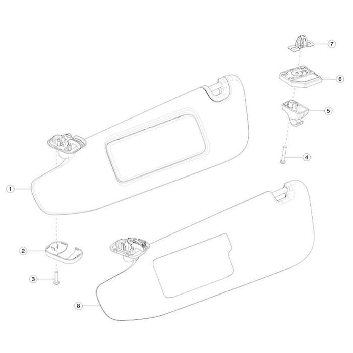 1pair Car Sun Visor with Mirror Sunshade 103258100d 103258200d for Model S Y 2012-2020 Shade Sunviso