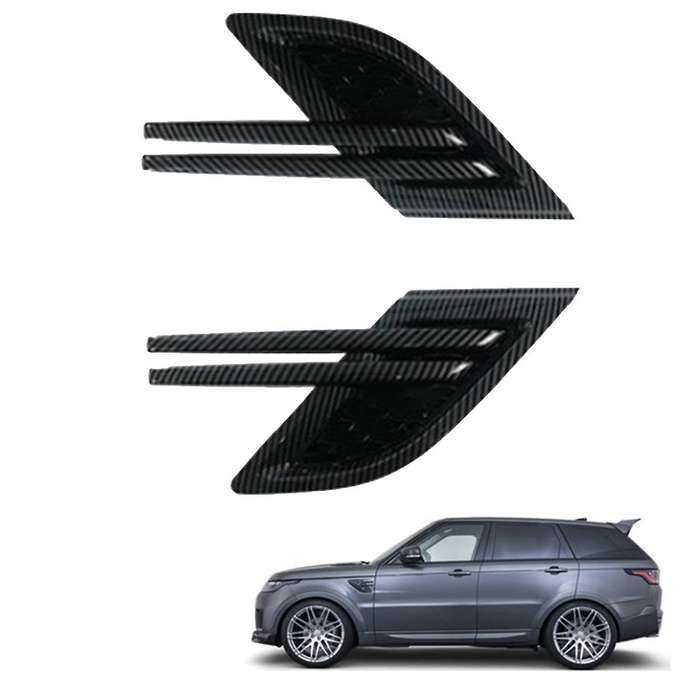 1pair Carbon Fiber Side Air Flow Vent Grille Grill Side Grilles Grid for Range Sport 2014-2017