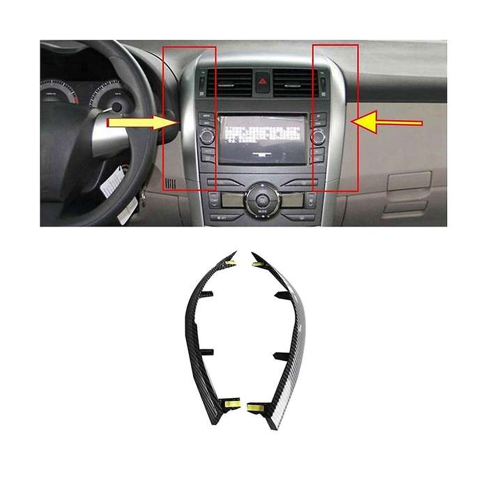 1Pair Dashboard Air A/C Vents Trim Strip for Altis 2007-2013 Car Air Outlets ABS Carbon Fibre Upper