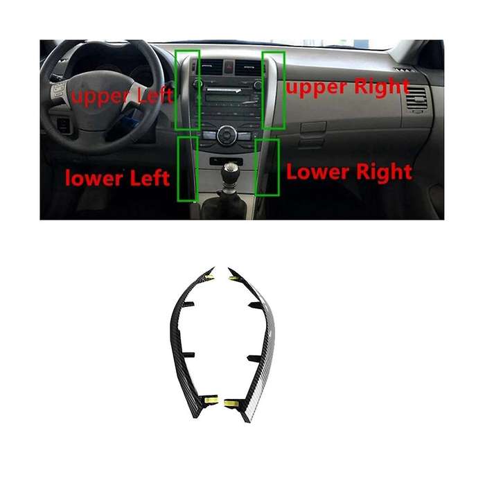 1Pair Dashboard Air A/C Vents Trim Strip for Altis 2007-2013 Car Air Outlets ABS Carbon Fibre Upper