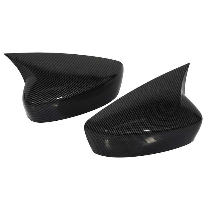 1Pair Fit for 3 M3 Axela 2014 -2019 ABS Carbon Fiber Color Door Wing Rearview Mirror Cover Trim