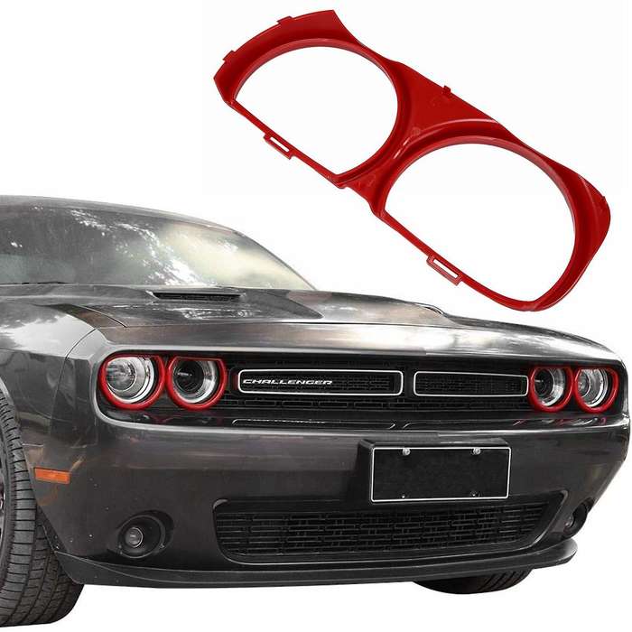 1Pair for Front Headlight Lamp Bezel Trim Right & Left 68259053AB 68259052AB Red