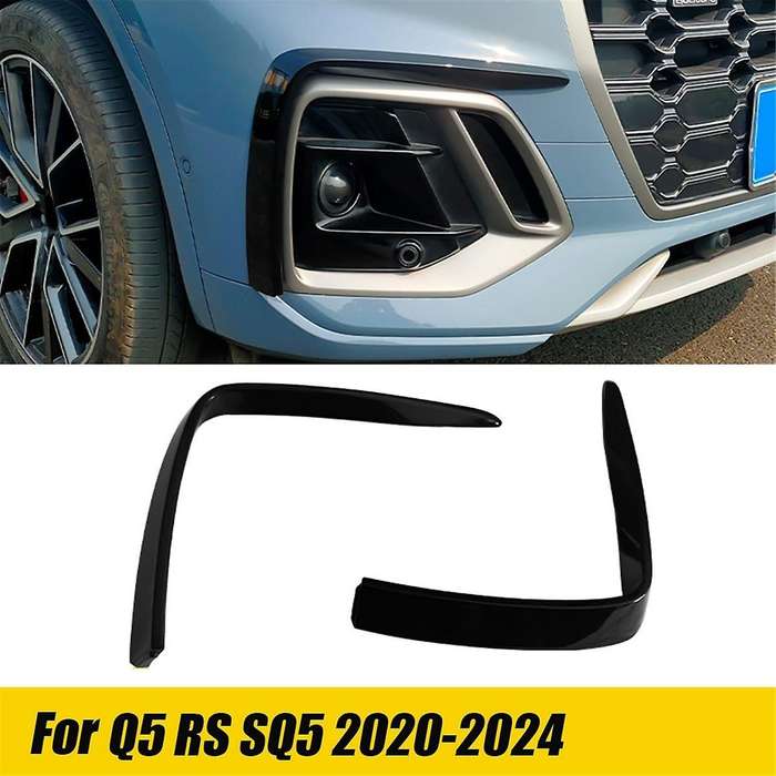 1pair Front Bumper Air Knife Trim Fog Light Eyebrow for Q5 Sq5 2020-2024 Fog Lamp Splitter Spoiler F