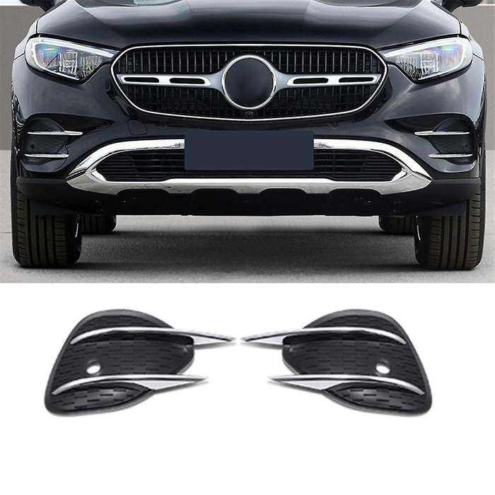1pair Front Bumper Air Knife Fog Lamp Trim Cover for Glc Class X253 2023-2024 Lip Spoiler Grille A
