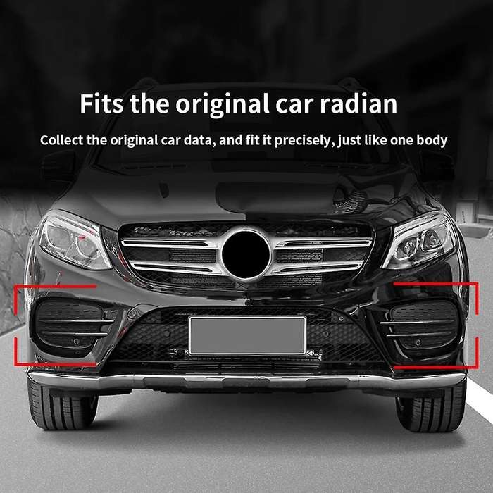 1pair Front Bumper Fog Lamp Air Knife Trim Cover for Gls W166 X166 2015-2019 Chrome Splitter Grille