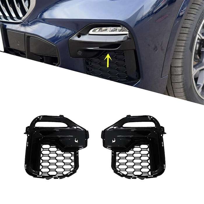1Pair Front Bumper Fog Lamp Grille Assembly for X5 G05 2018-2022 40IX 25DX 30DX Modified Grille Dec