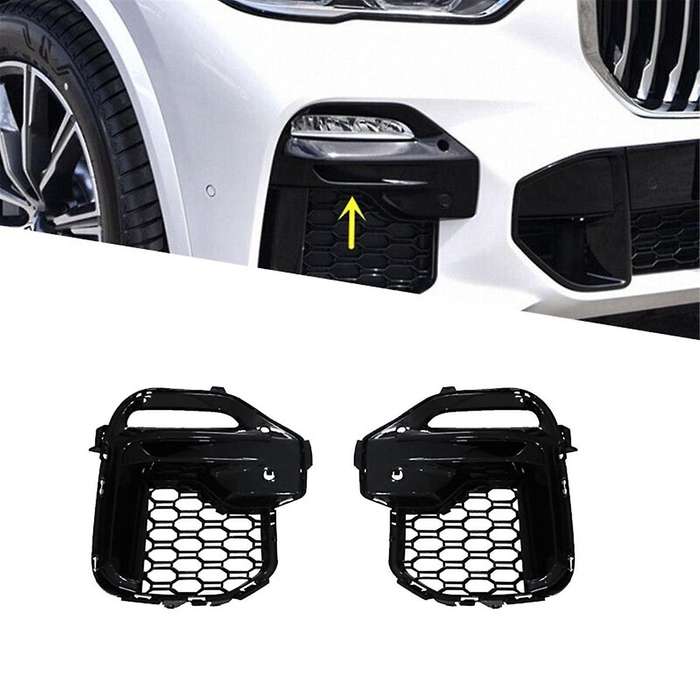 1Pair Front Bumper Fog Lamp Grille Assembly for X5 G05 2018-2022 40IX 25DX 30DX Modified Grille Dec