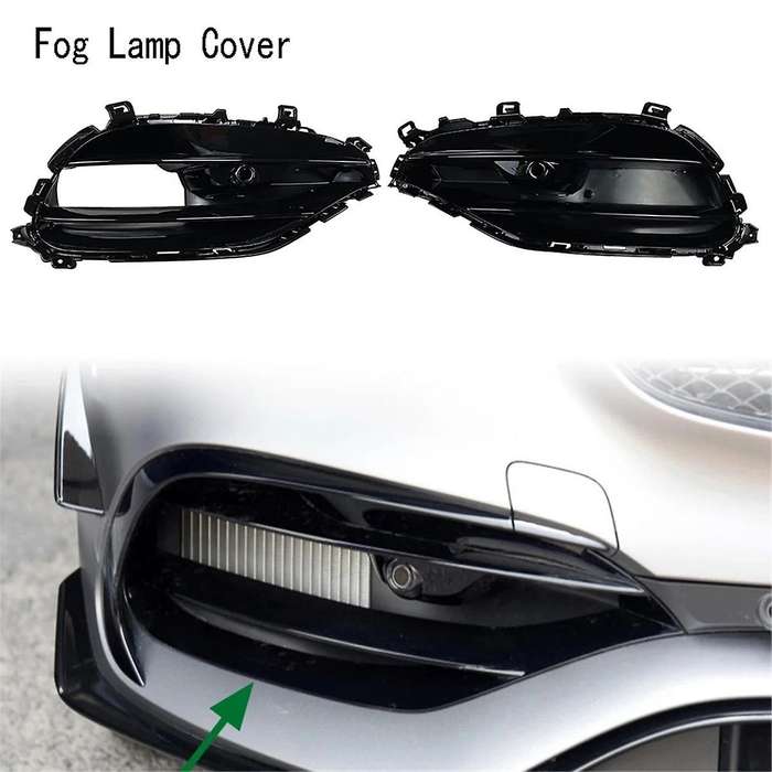 1Pair Front Bumper Fog Lamp Grille Fog Lamp Cover for A-Class W176 A180 A200 A250 A45 2016-2018