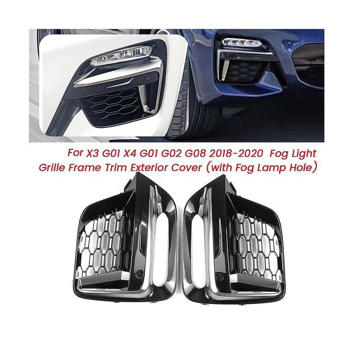 1Pair Front Bumper Fog Light Grille Frame Trim for X3 G01 X4 G01 G02 G08 18-2020 Exterior Cover (wi