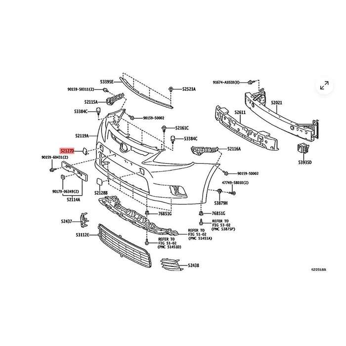 1Pair Front Bumper Hole Cover Trim 52128-21901 52127-21902 Set for 2011-2013 TC Car Towing Hook Eyel