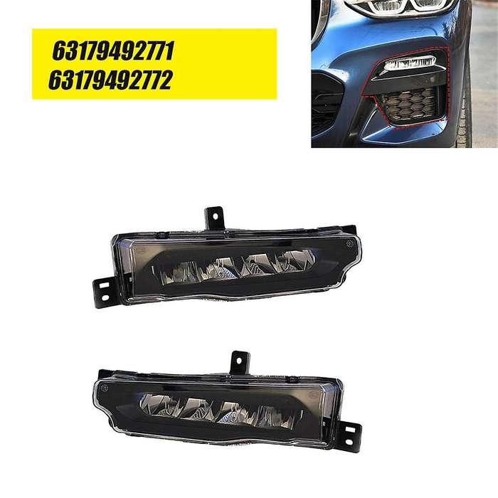 1pair Front Bumper Led Fog Lights 63179492771 63179492772 for X3 G01 F97 X4 G02 2017-2021 Drl Daytim