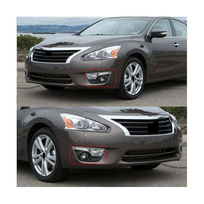 1pair Front Bumper Lower Foglights Frame Cover Trim for Altima/teana 2013 2014 2015fog Grill Bezel