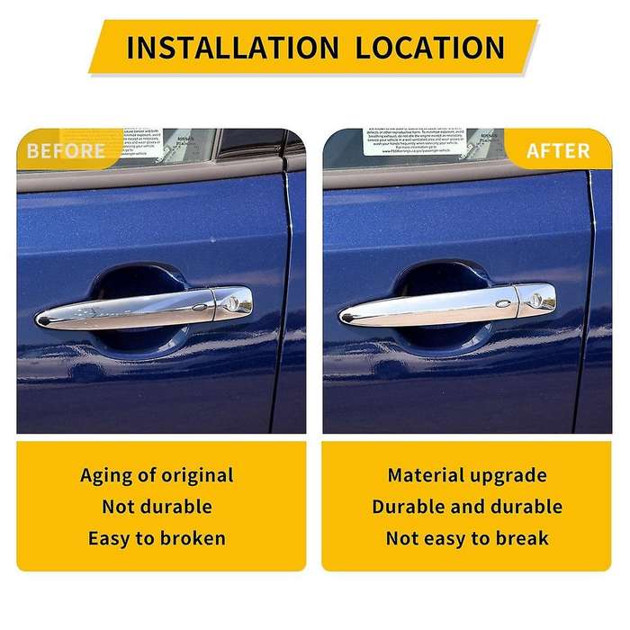 1pair Front Door Exterior Handle Chrome W/ Smart Entry for Leaf Sentra 2009-2018 80645-1aa0a 80640-1