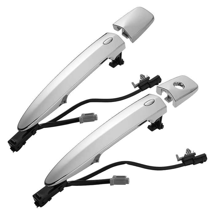 1pair Front Door Exterior Handle Chrome W/ Smart Entry for Leaf Sentra 2009-2018 80645-1aa0a 80640-1