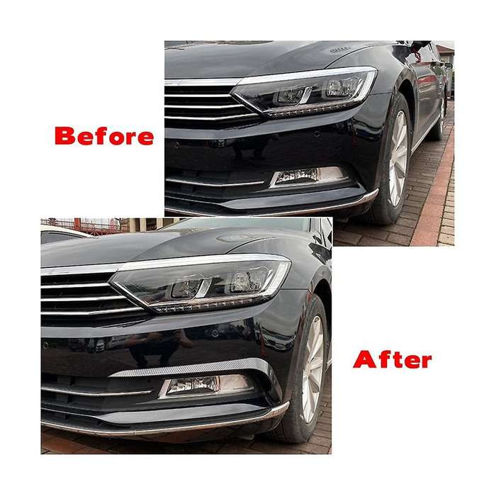 1pair Front Fog Light Trims Eyebrow Strips for B8 2016-2019 Wind Knife Sticker Spoiler Eye Lid Cove