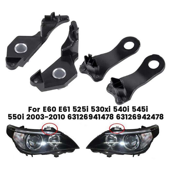 1Pair Front Headlight Bracket Repair Kits for E60 E61 525i 530xi 540i 545i 550i 2003-2010 6312694147