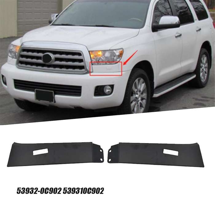 1pair Front Lower Headlight Filler Trim Plate 53932-0c902 539310c902 for Sequoia 2008-2017 with Wat