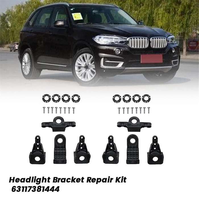1Pair Headlight Bracket Repair Kit 63117381444 for X5 X6 F15 F16 2014-2018 Light Lamp Fixed Holder S