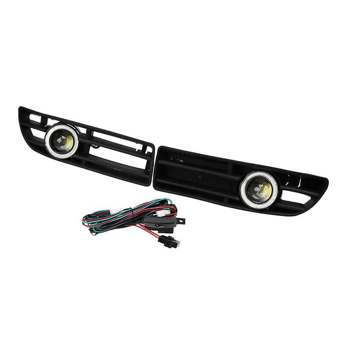 1Pair LED Fog Lights Angel Eyes Lamp Car Front Bumper Grille Grill Cover with Wire Kit for - MK4 199