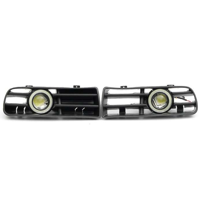 1Pair LED Fog Lights Angel Eyes Lamp Car Front Bumper Grille Grill Cover with Wire Kit for Golf MK4
