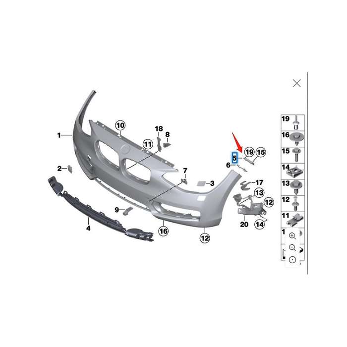 1Pair LH+RH Bumper Bracket Front LH+RH for 1 Series F20 2010-2016 Mount Support Bracket 51117245763