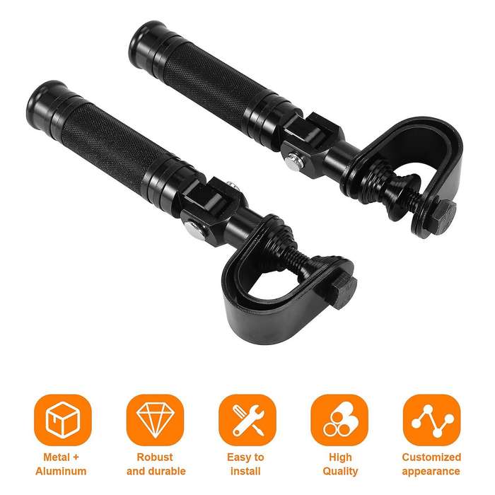 1pair Motorcycle Highway Engine Crash Bar Foot Pegs for Motorcycle Accessories Foot Rest Black